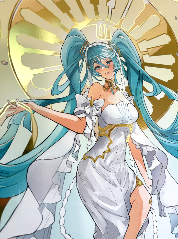 Goddess Miku Gold Foil Print