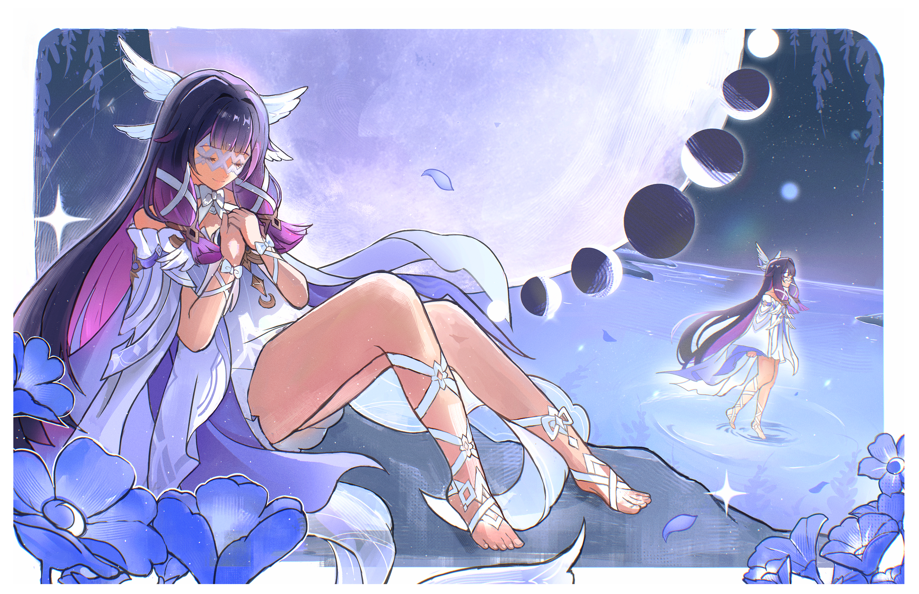 Columbina Genshin Impact Holographic Foil Print
