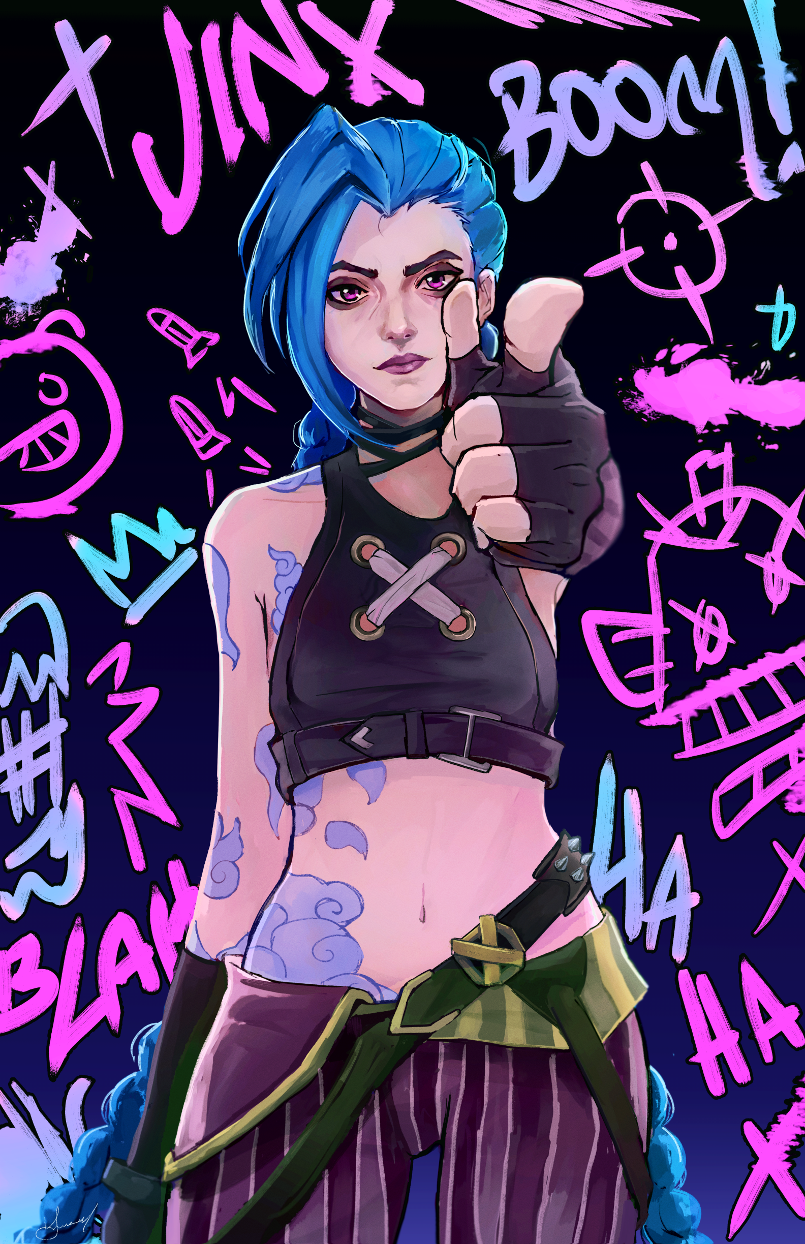 Jinx Arcane Holographic Foil Print