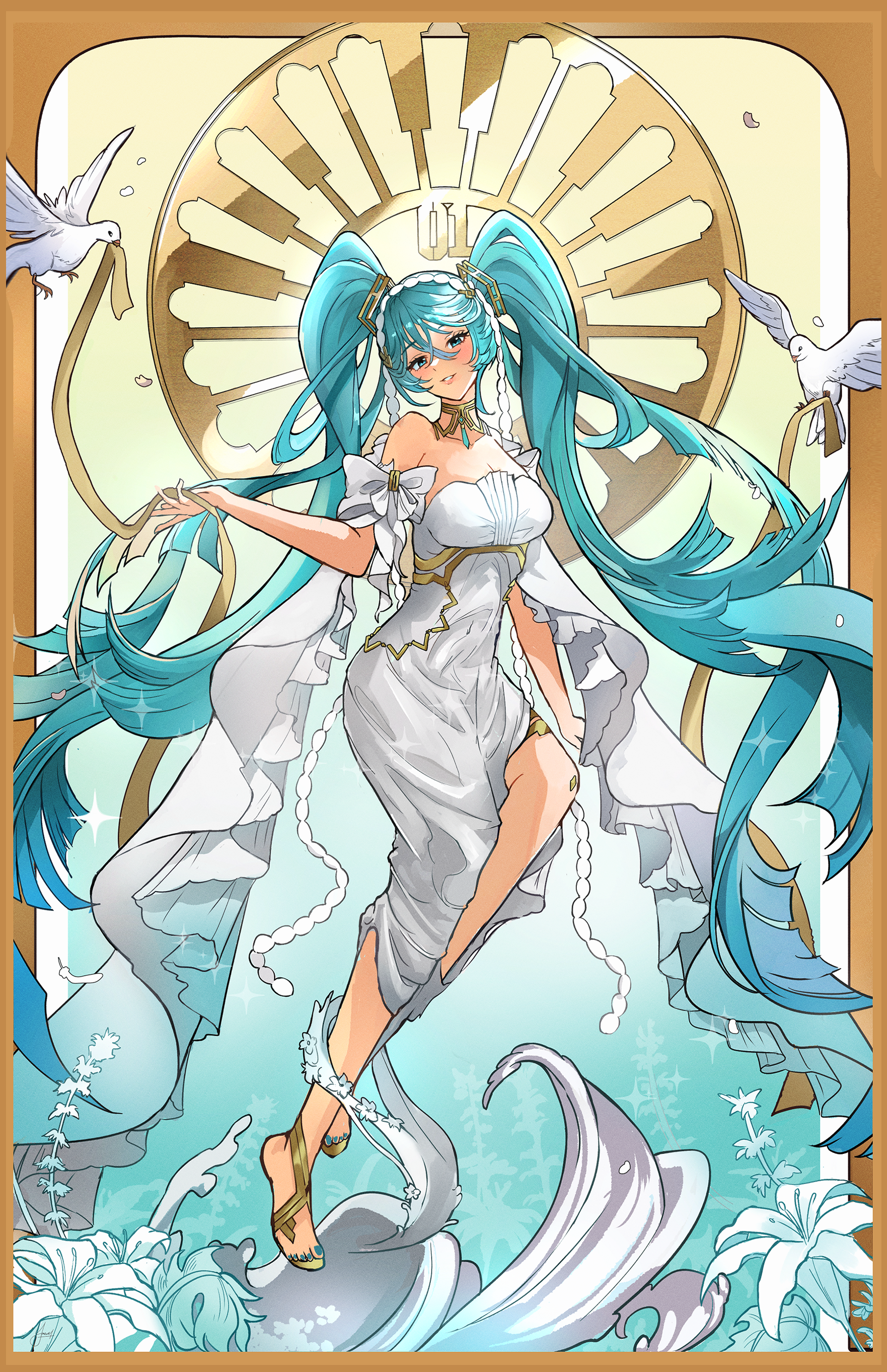 Goddess Miku Gold Foil Print