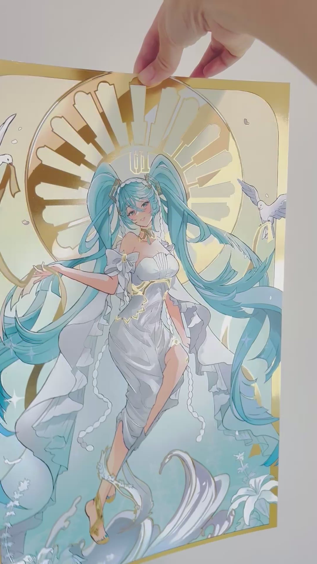 Goddess Miku Gold Foil Print