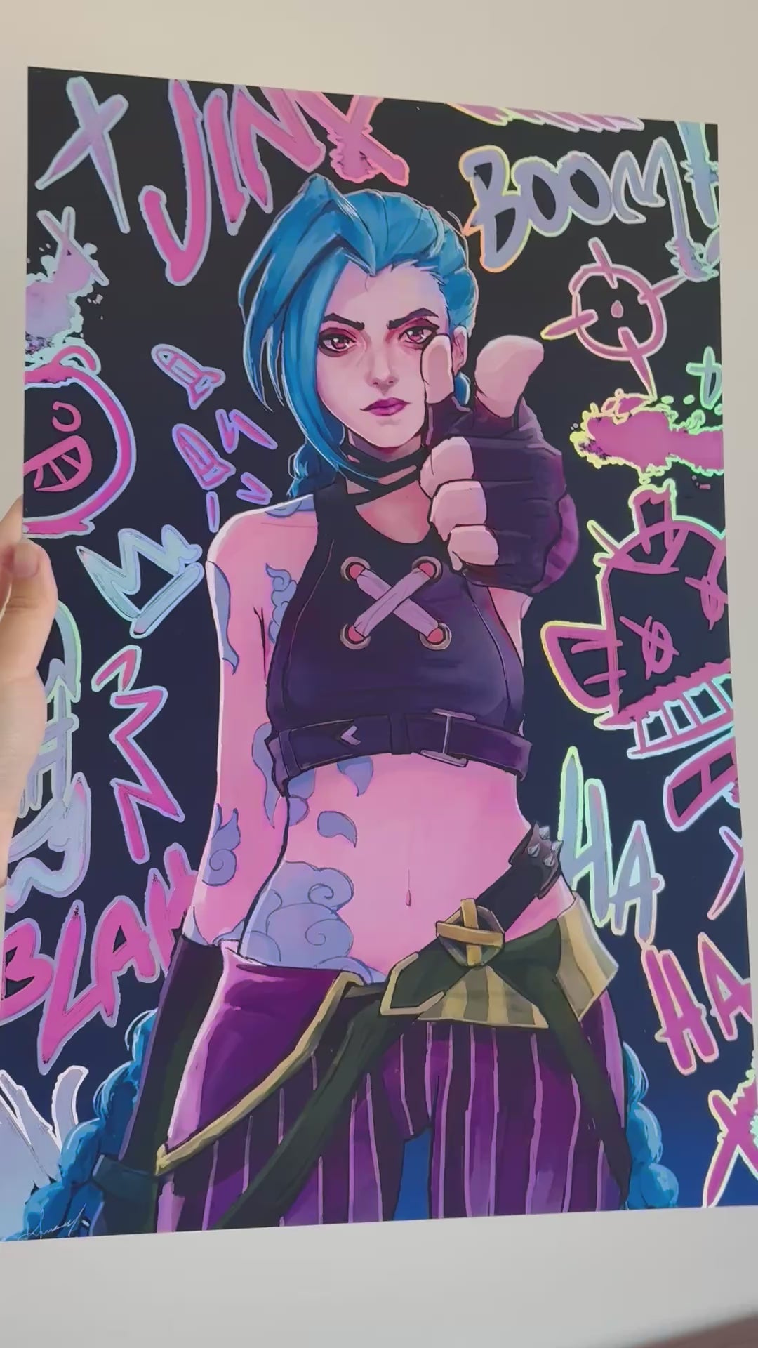 Jinx Arcane Holographic Foil Print